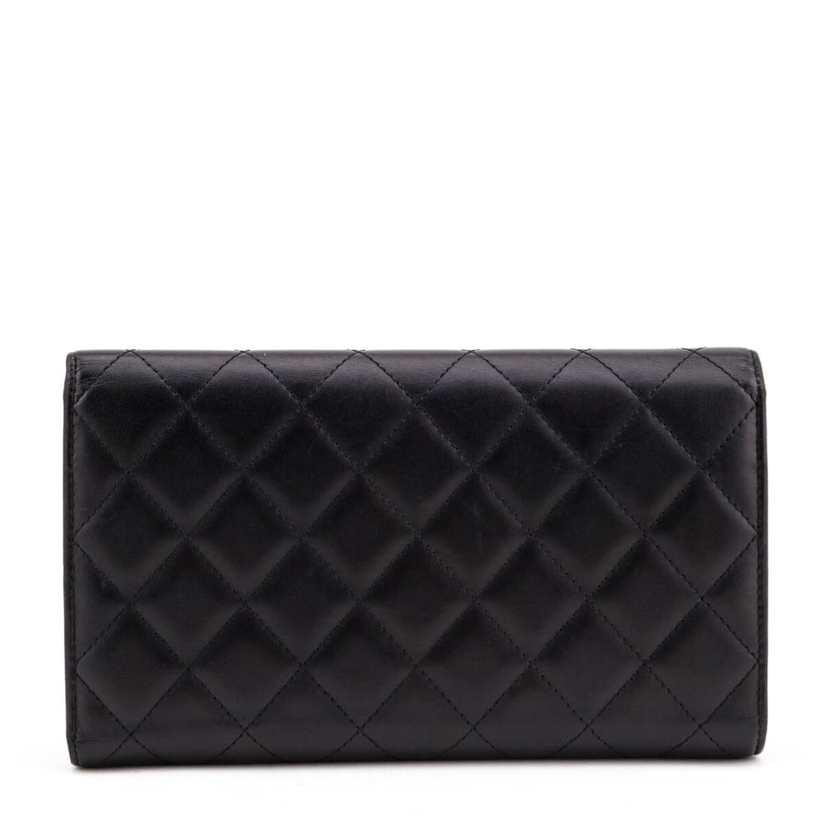 Chanel Black Quilted Calfskin Ligne Cambon Tri-Fold Wallet - Chanel CA