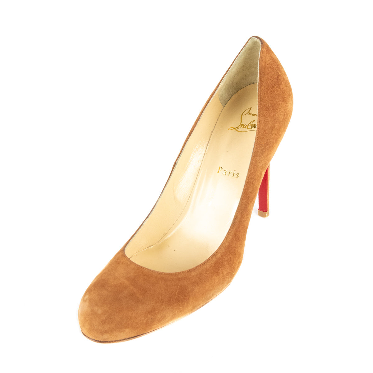 christian louboutin tan pumps