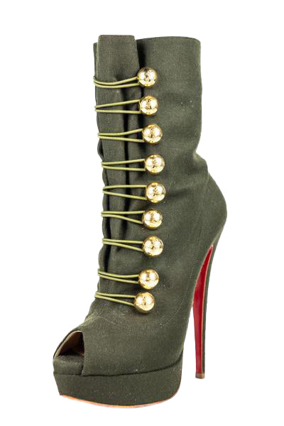 army green ankle boots peep toe