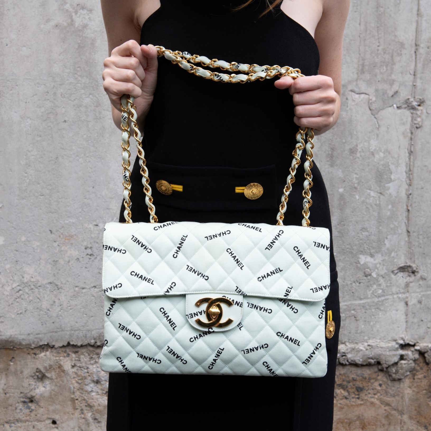 CHANEL 22C Mint Green Caviar Clutch Flap Bag on Chain Light Gold Hardw   AYAINLOVE CURATED LUXURIES