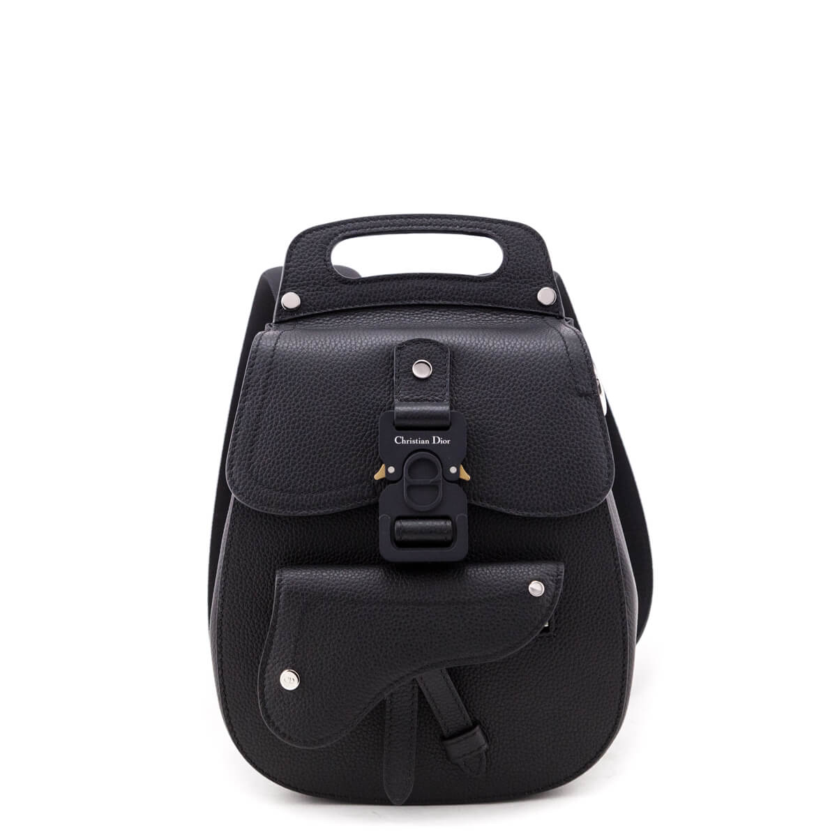 dior black calfskin backpack