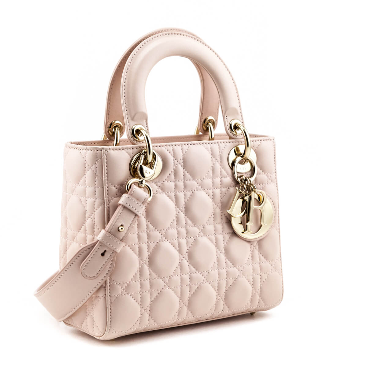 Túi Mini Lady Dior Bag blush diamond calfskin 17cm siêu cấp