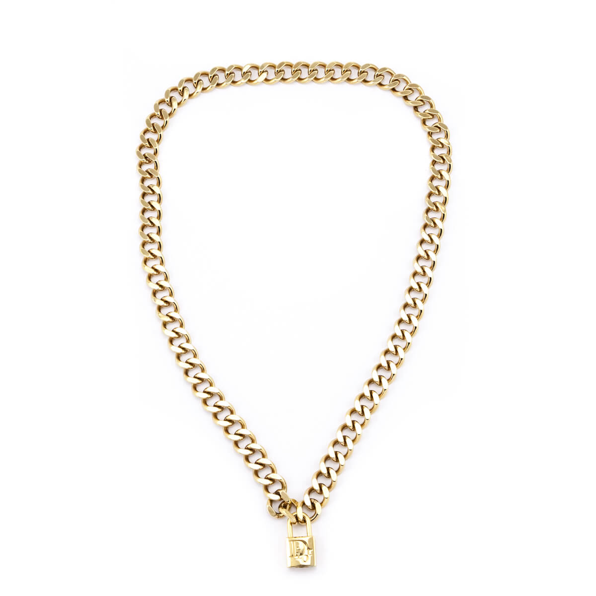 dior gold lock necklace