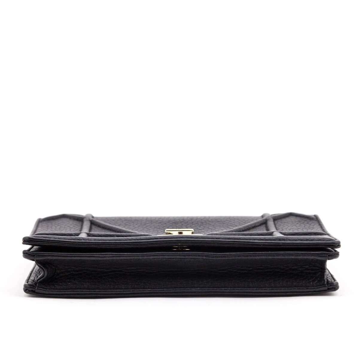 Dior Black Cannage Embossed Calfskin Diorama Wallet on Chain Clutch