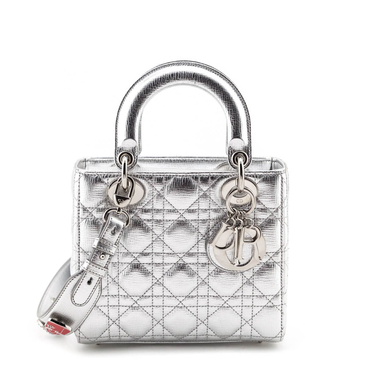 lady dior silver metallic