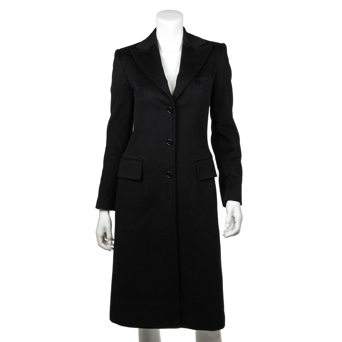 Dolce & Gabbana Black Wool & Cashmere Coat - Toronto Consignment