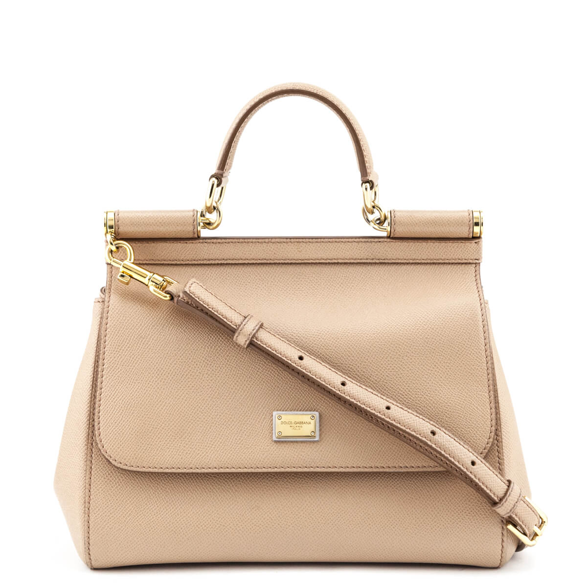 beige leather bag