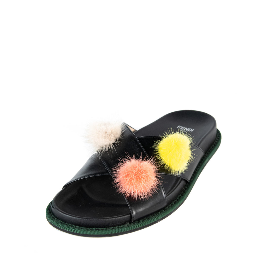 fendi fur slide sandals