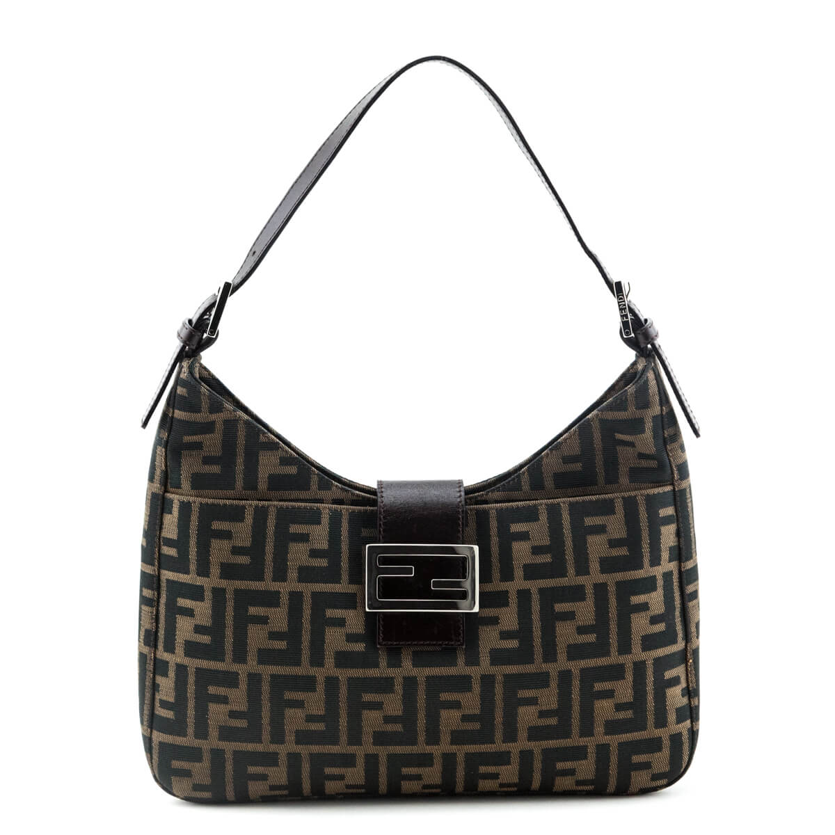 Fendi Tobacco Zucca Jacquard Baguette Shoulder Bag - Fendi Handbags CA