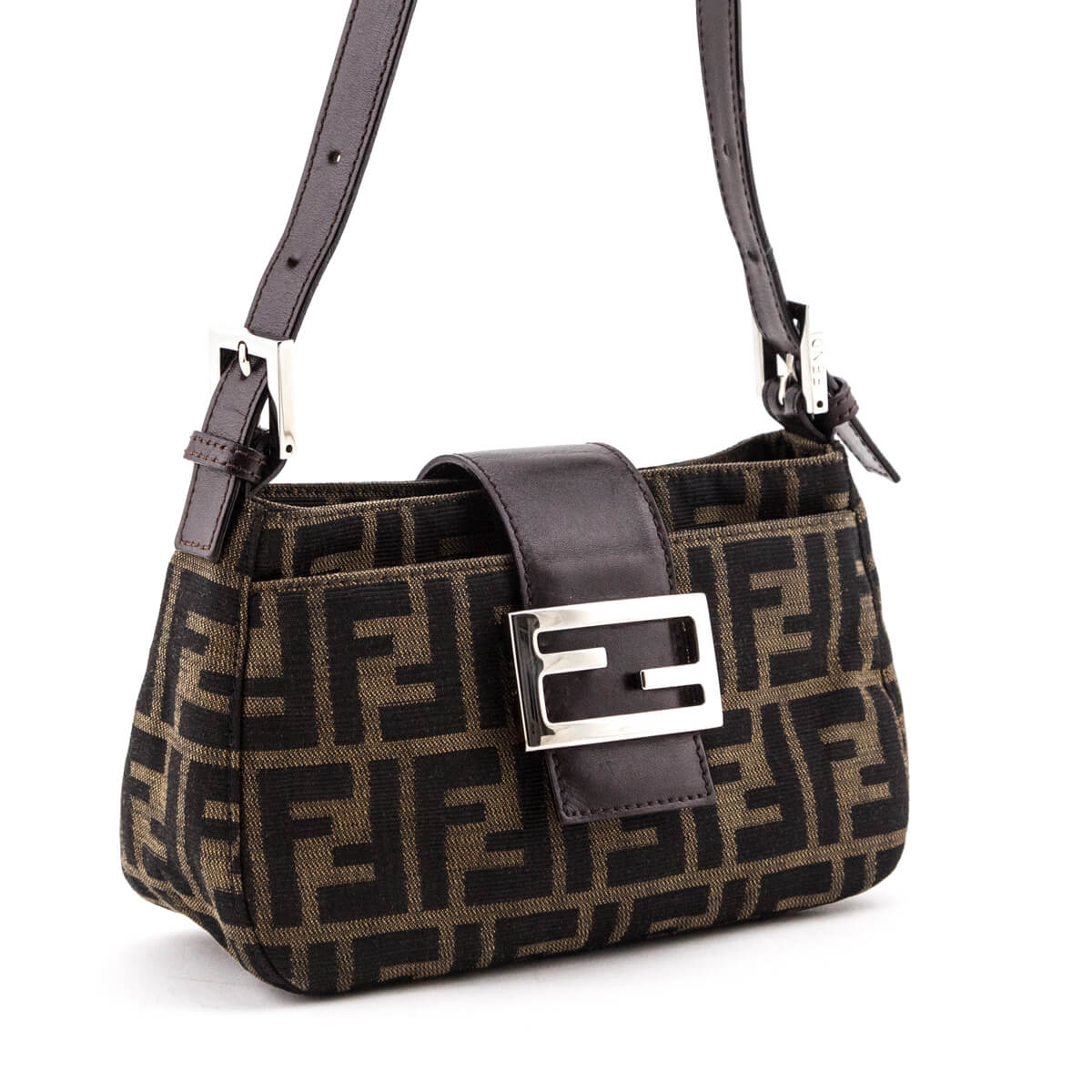 Fendi Tobacco Zucca Canvas Mini Baguette Bag - Discover Preloved Fendi