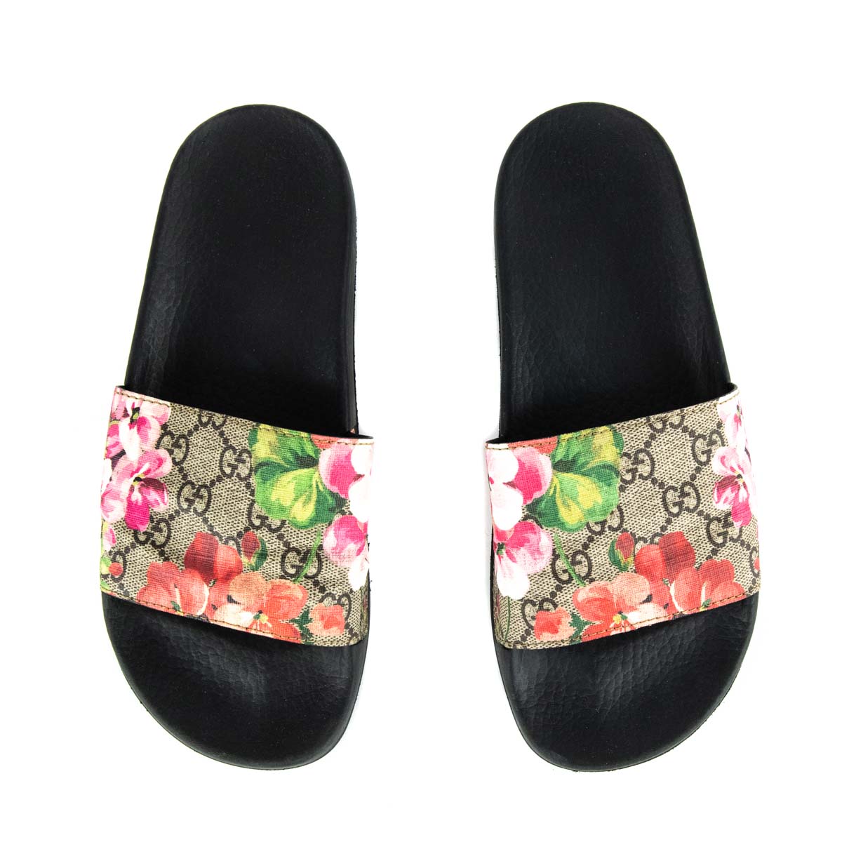 Gucci Beige GG Blooms Supreme Floral Slides - Shop Gucci Shoes Canada