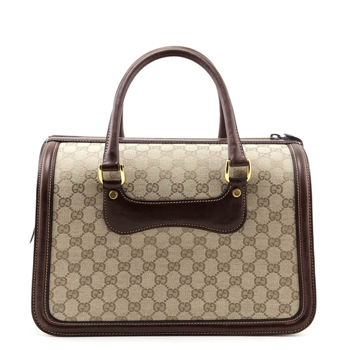 Gucci Beige GG Monogram Vanity Case - Preloved Gucci Handbags