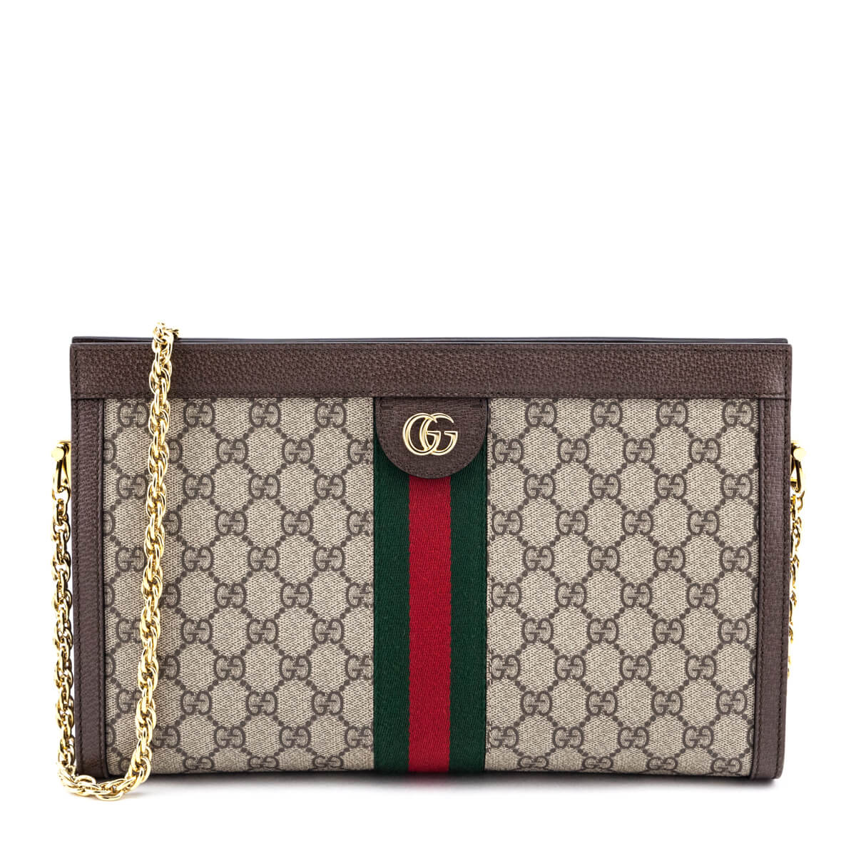 Gucci Beige GG Supreme Medium Ophidia GG Chain Shoulder Bag