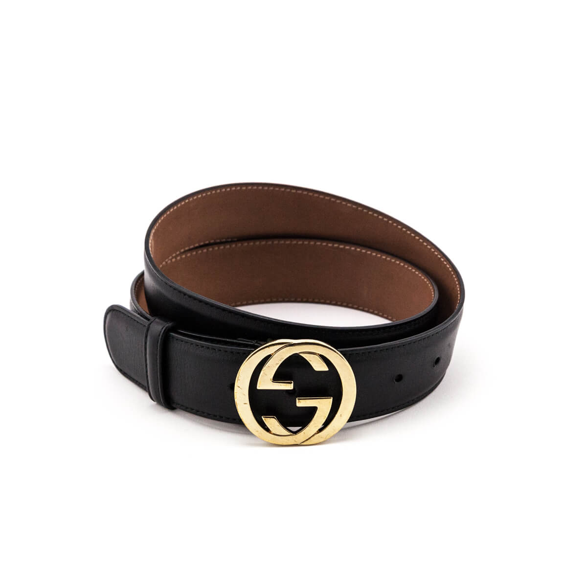 Gucci Black Leather Interlocking GG Gucci Consignment