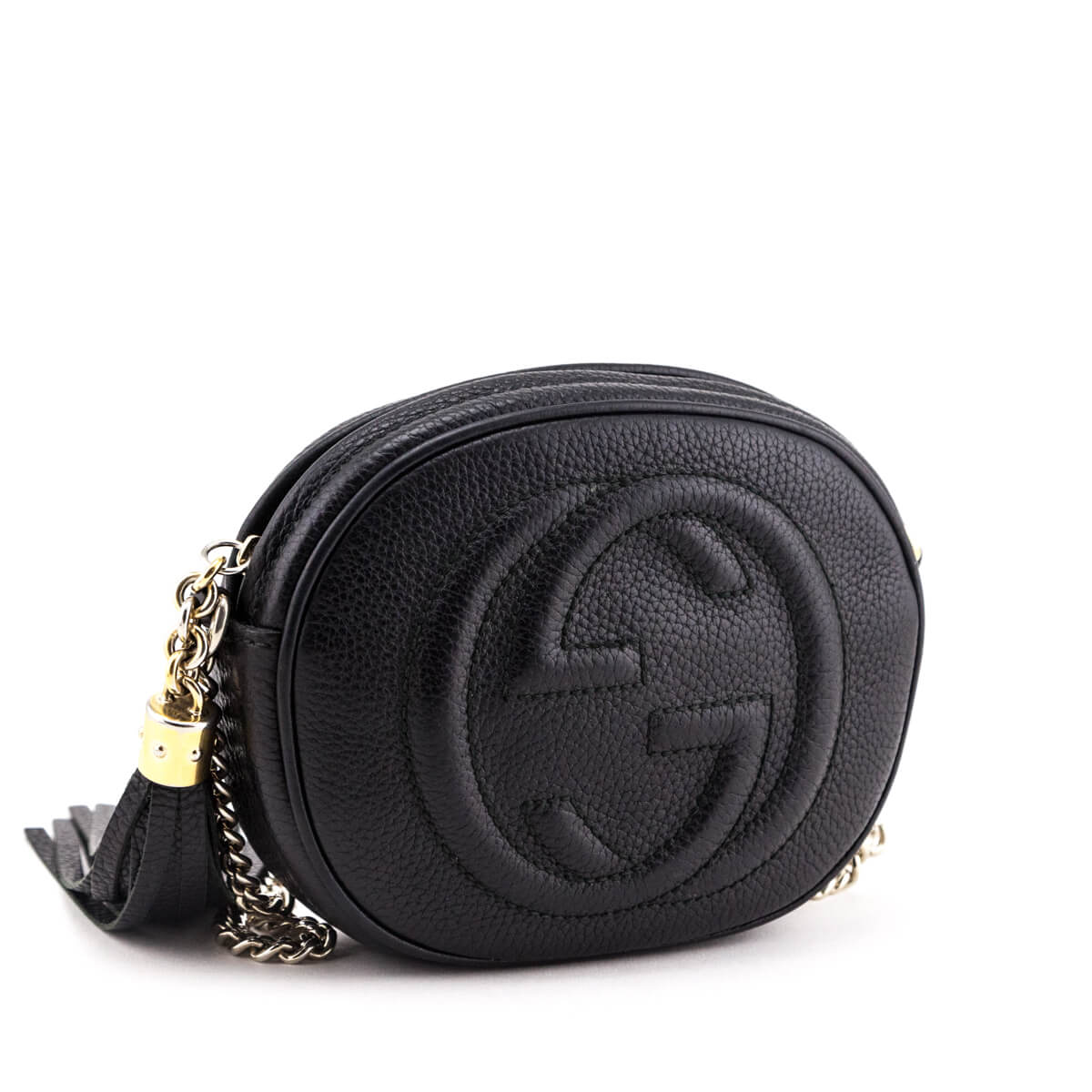 Gucci Black Pebbled Calfskin Mini Soho Chain Crossbody - Gucci Canada
