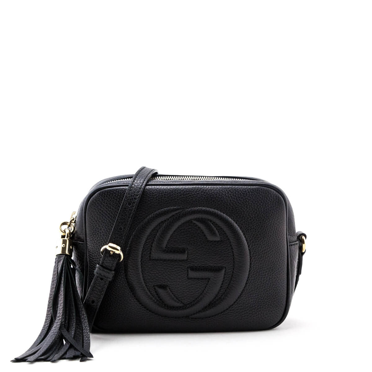 Gucci Black Pebbled Leather Soho Disco Crossbody - Shop Gucci Handbags