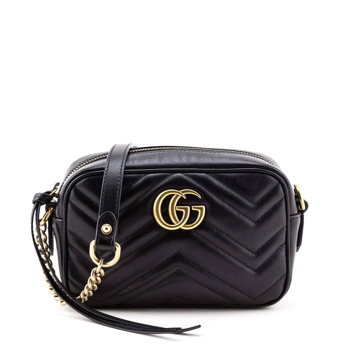 Gucci Black Quilted Calfskin Mini GG Marmont Crossbody - Gucci Canada