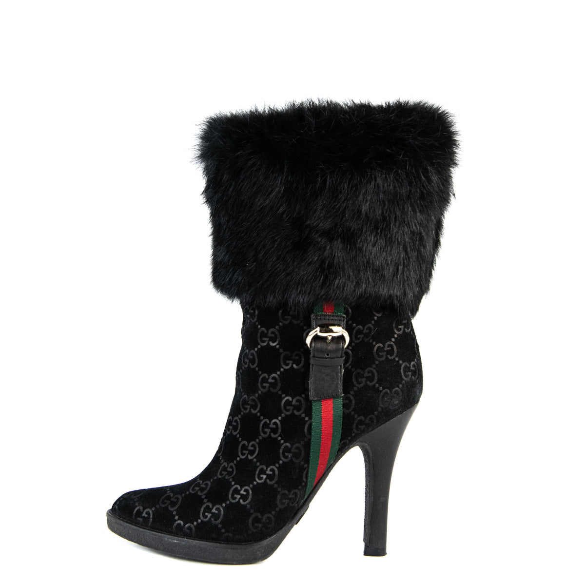 gucci black suede boots