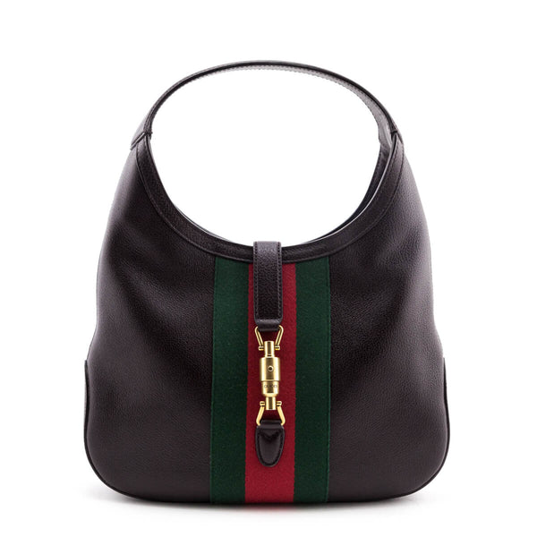 Gucci Brown Leather Web Soft Jackie Hobo - Shop Gucci Handbags Canada