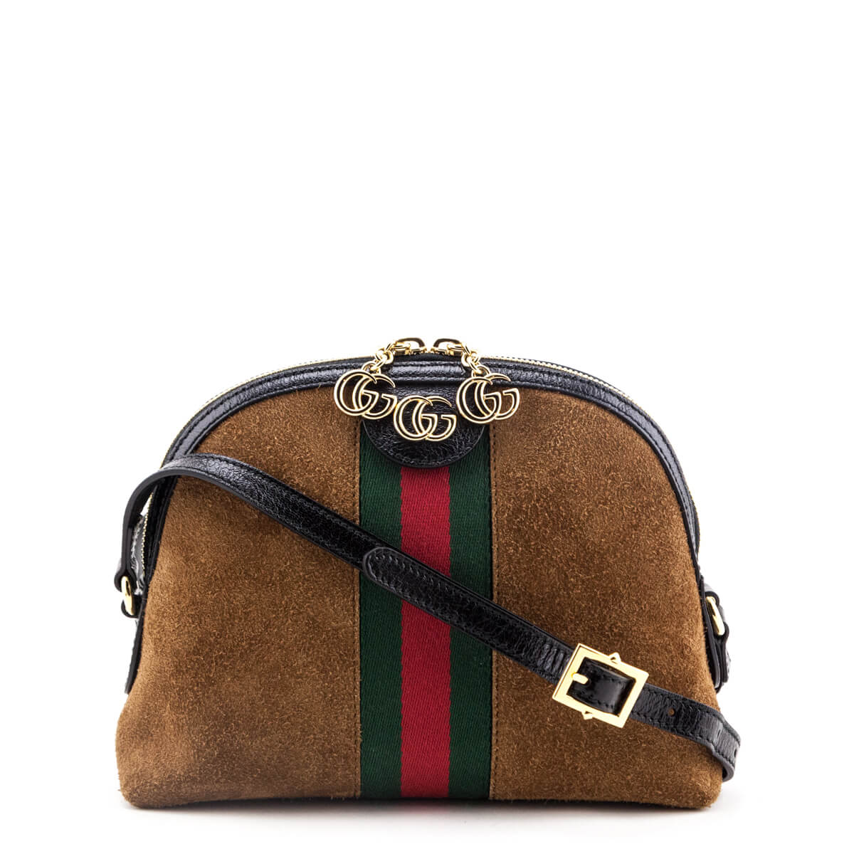 Gucci Brown Suede Small Ophidia GG Web 