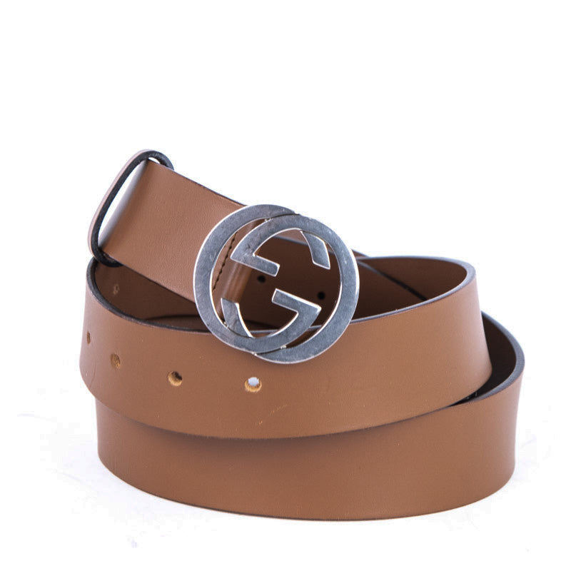 Gucci Brown Leather GG Marmont Belt 