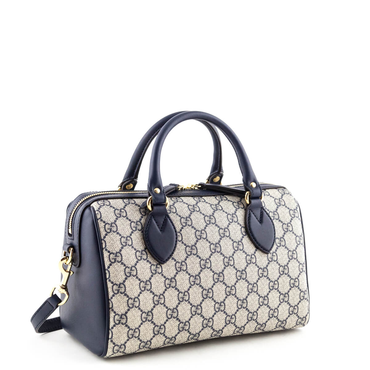 Gucci Navy GG Supreme Small Top Handle Bag - Preloved ...