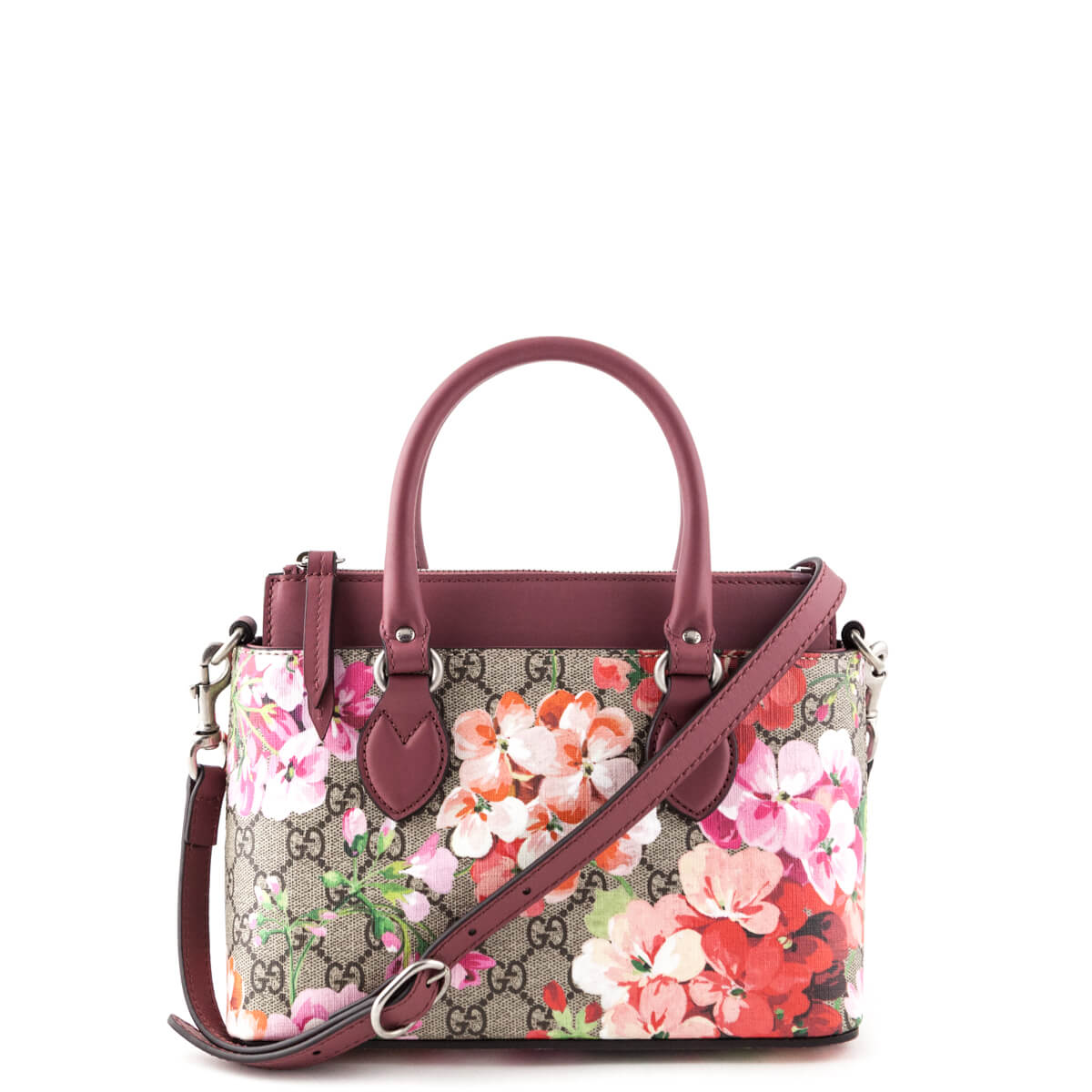 Gucci Pink GG Blooms Mini Linea Convertible Tote - Gucci Bags