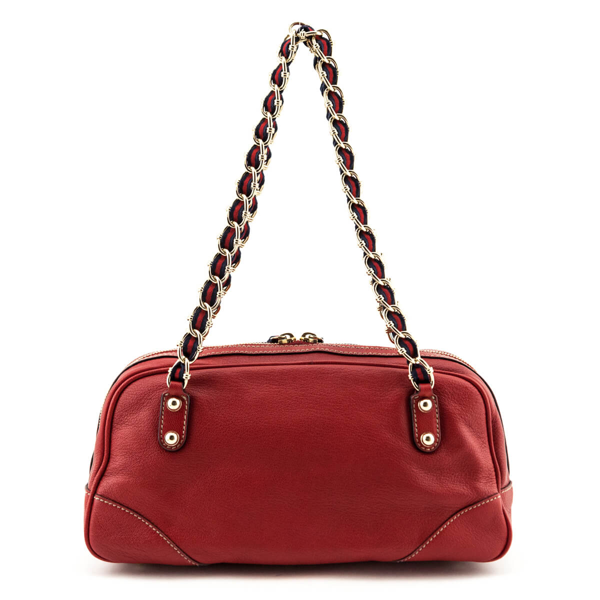 Gucci Red Leather Capri Shoulder Bag - Secondhand Gucci Bags Canada