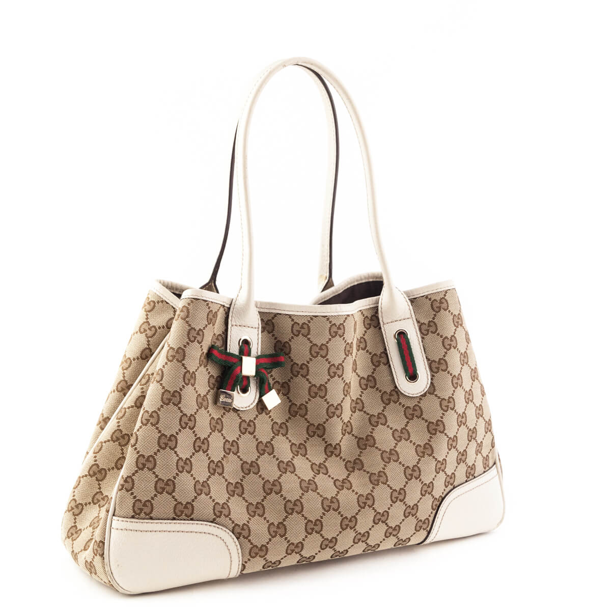 Gucci Cream Monogram Canvas Princy Tote - Authentic Designer Bags