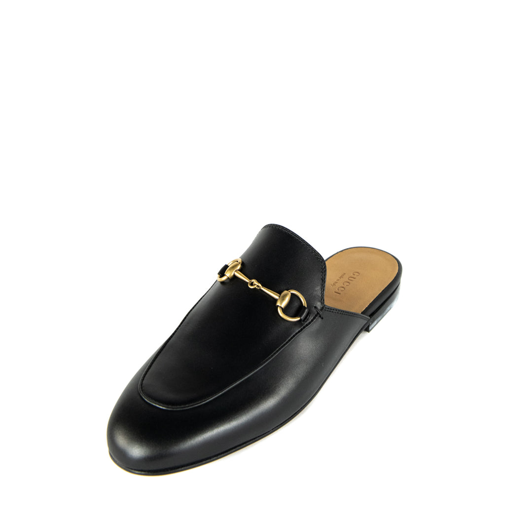 Gucci Black Leather Princeton Mules - Consignment Store Vancouver