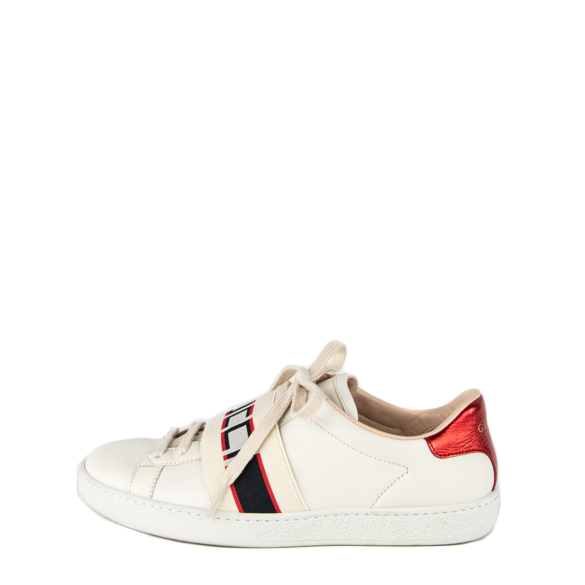 Gucci White Leather Ace Low Top Sneaker 
