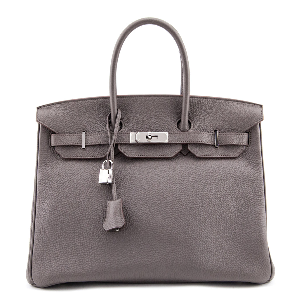 Hermes Etain Togo Birkin 35 - Shop Preowned Designer Bags Online