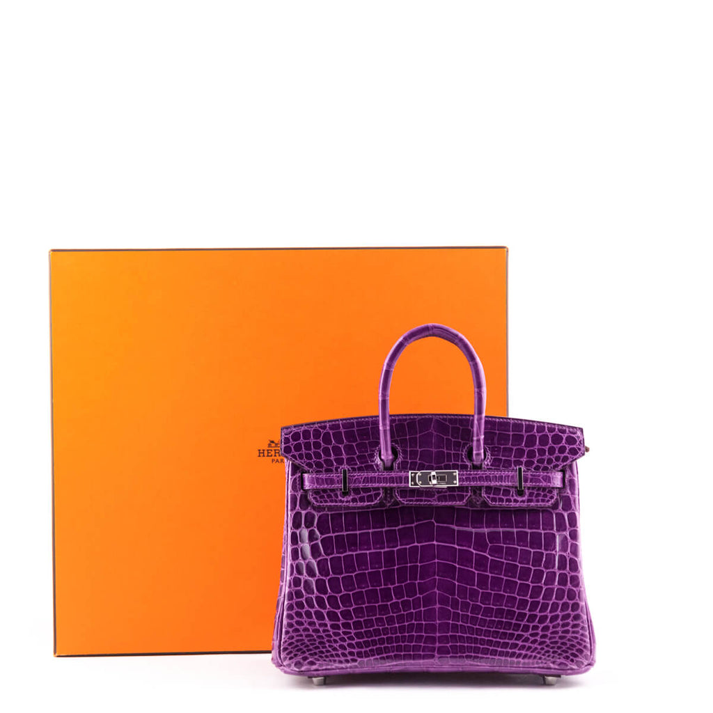 purple crocodile birkin