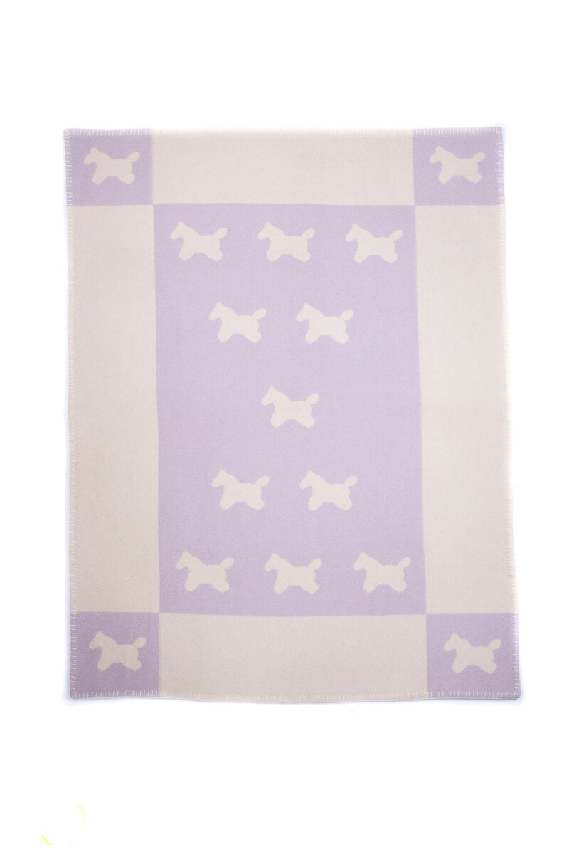 Hermes Lavender And Ivory Wool Avalon Baby Blanket