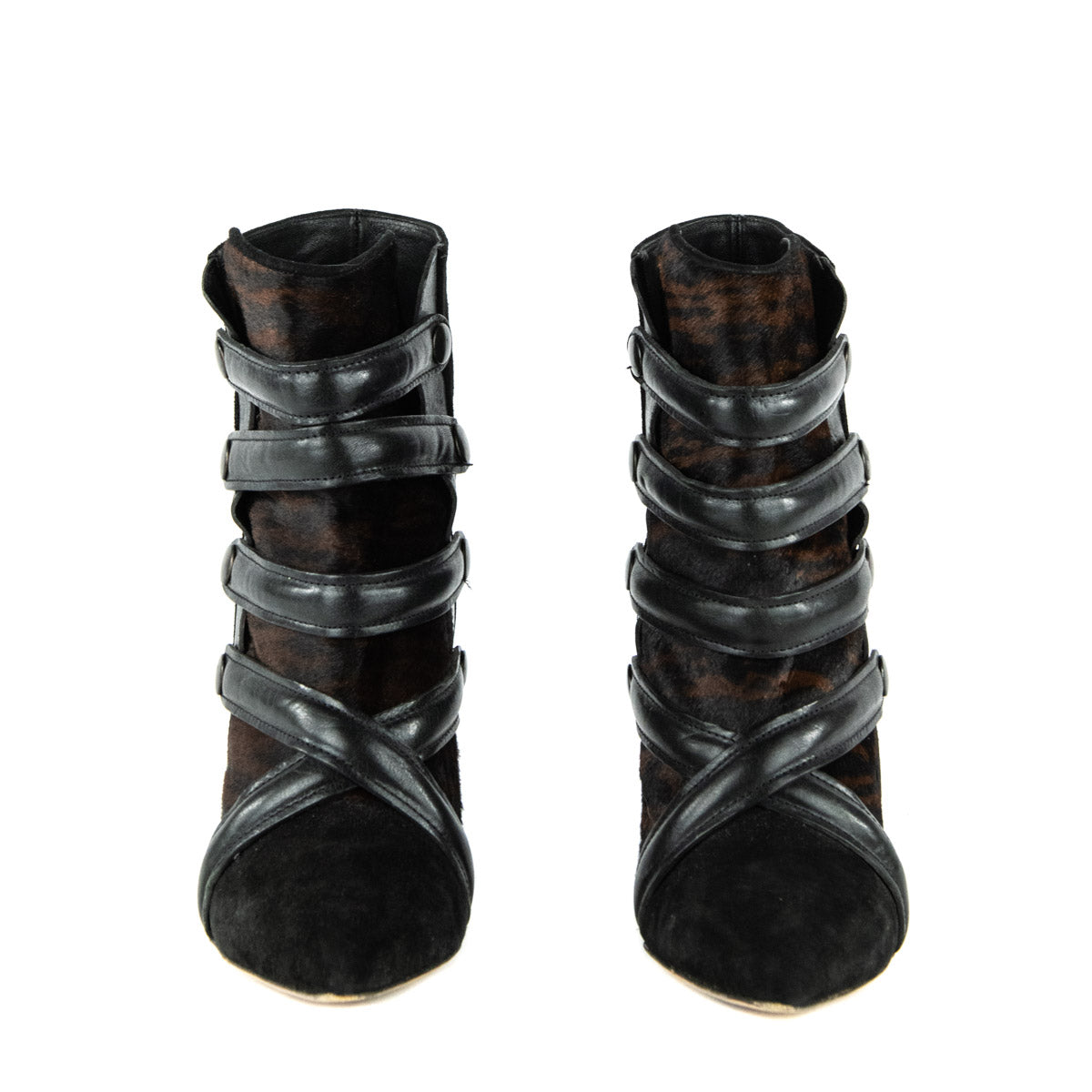 Etna nabo strand Isabel Marant Black Suede & Pony Hair Tacy Zebra Print Cut-Out Booties