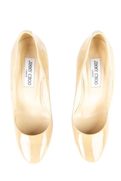 Jimmy Choo Beige Patent Platform Pumps - Shop Jimmy Choo Online CA