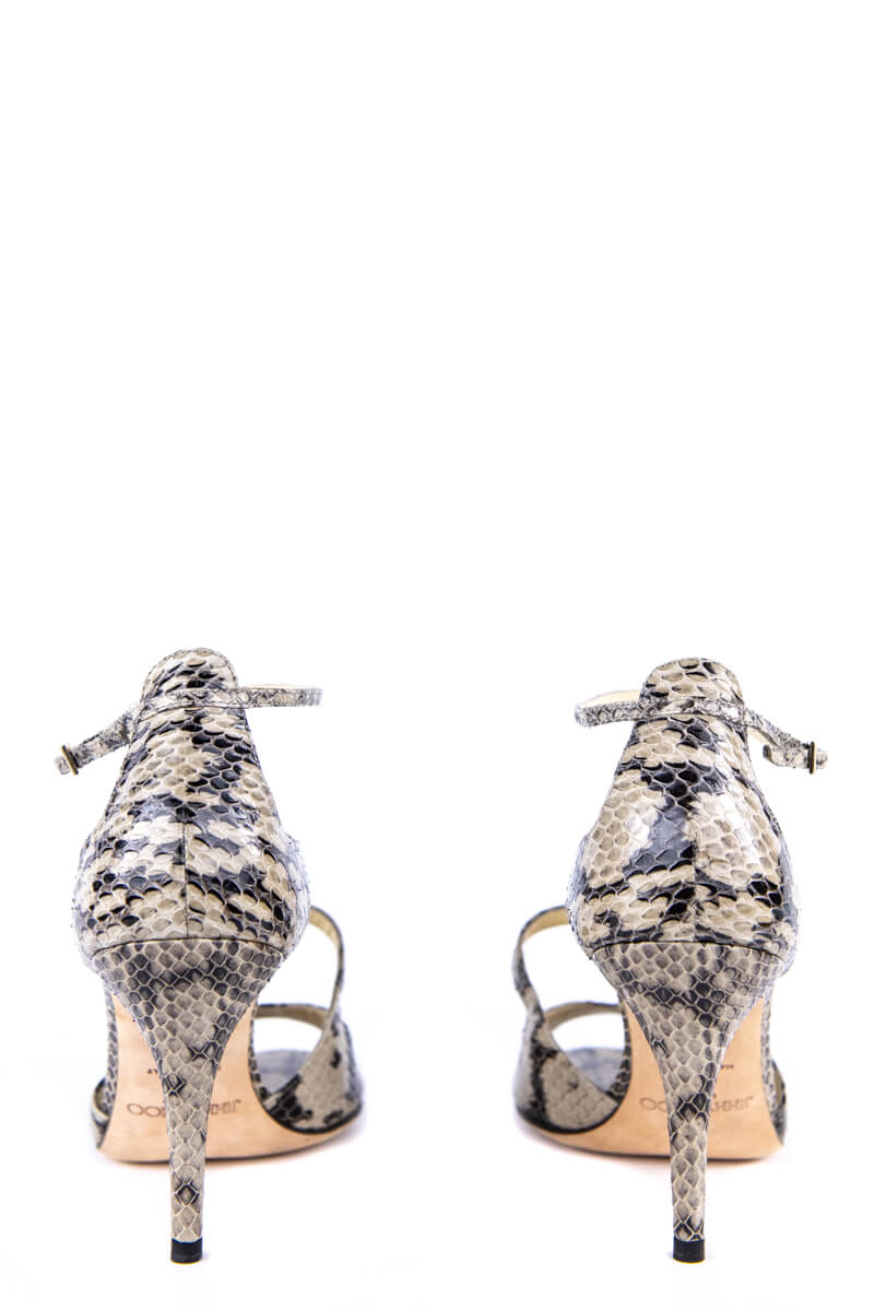 gray snakeskin heels