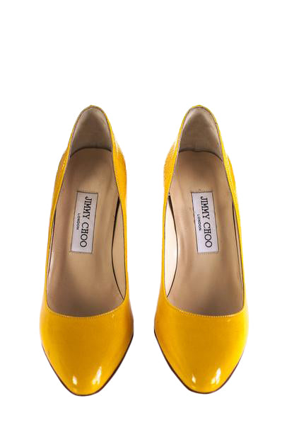 yellow patent leather pumps