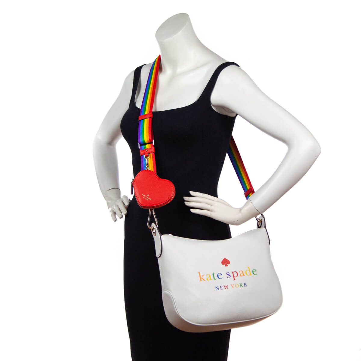 Kate Spade White Leather Rosie Rainbow Bag - Shop Designer Bags Canada