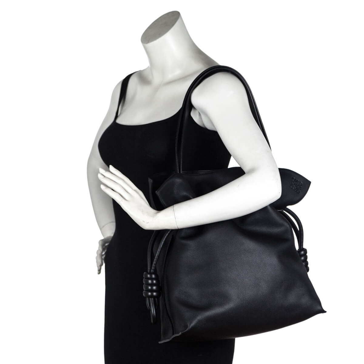 Loewe Black Calfskin Flamenco Knot Bag 