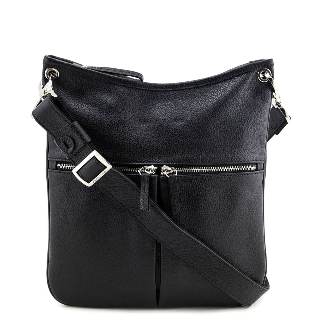 Longchamp Black Pebbled Leather Crossbody - Longchamp Handbags Canada