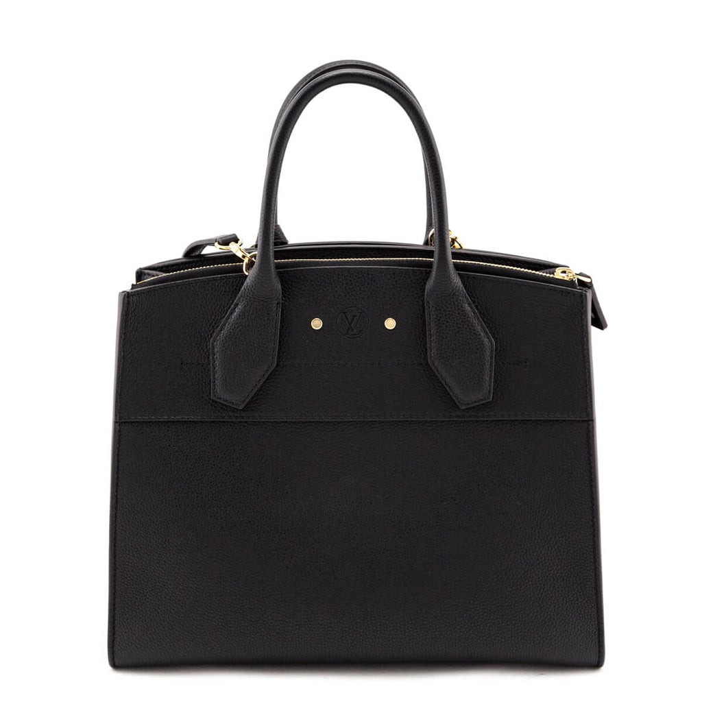 Louis Vuitton Black Grained Calfskin City Steamer MM - LV Handbags
