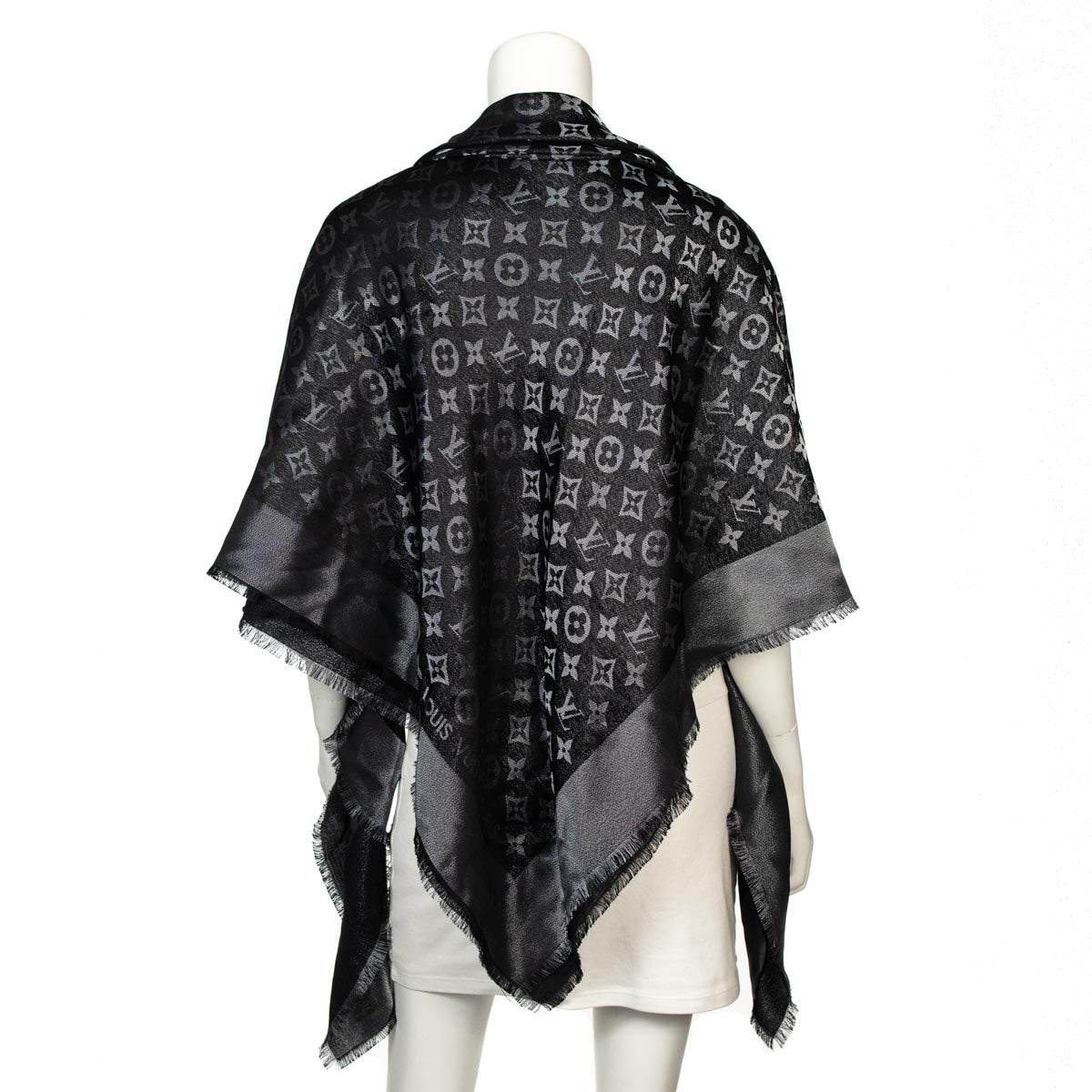 Louis Vuitton Black Silk Blend Monogram Shine Shawl - Louis Vuitton CA