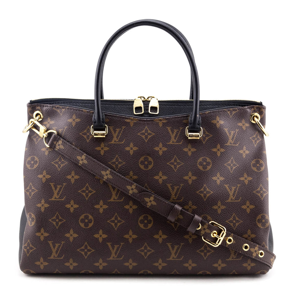 Louis Vuitton Monogram Black Pallas MM - Preloved LV Handbags Canada