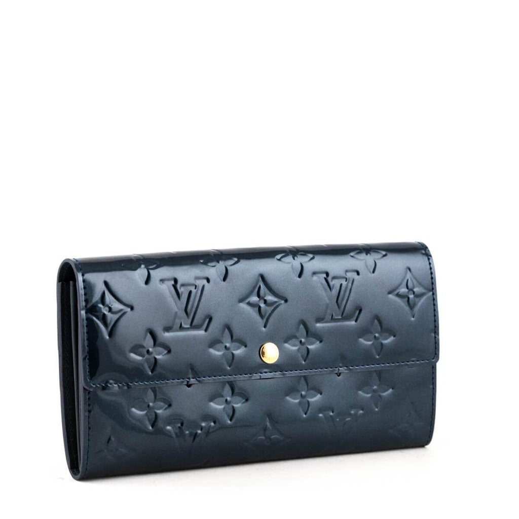 Louis Vuitton Bleu Nuit Empreinte Vernis Sarah Wallet - Shop LV Canada