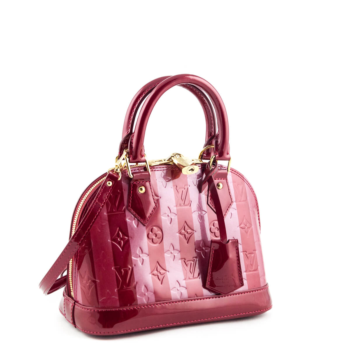 Louis Vuitton Cherry Monogram Vernis Rayures Alma BB - Designer Bags