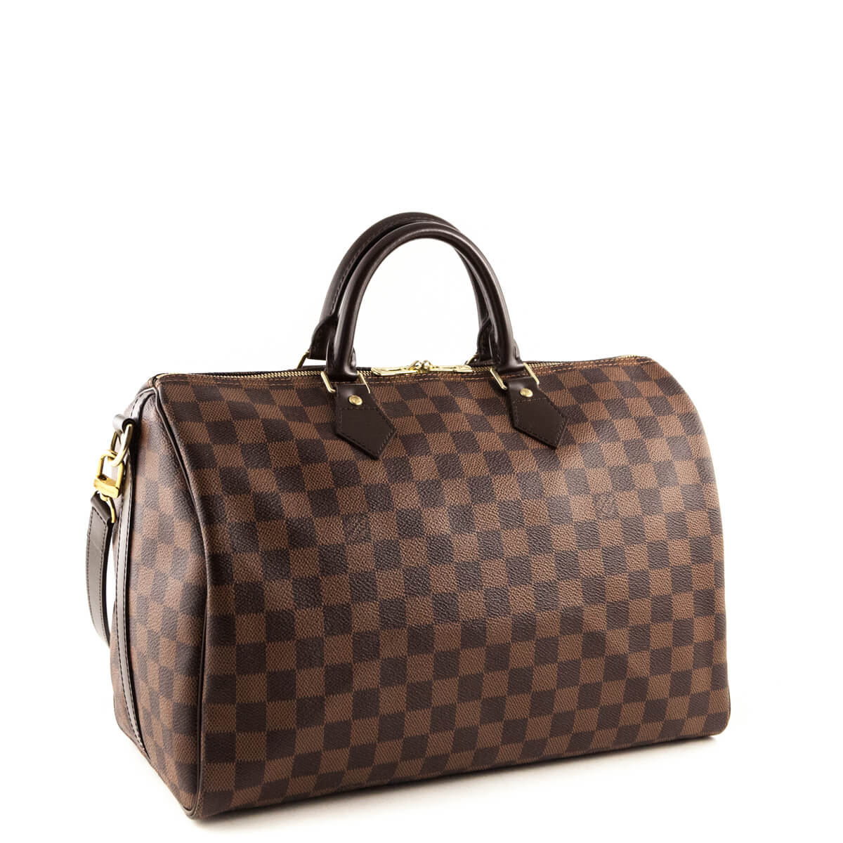 Louis Vuitton Damier Ebene Speedy 35 Bandouliere - Designer Handbags