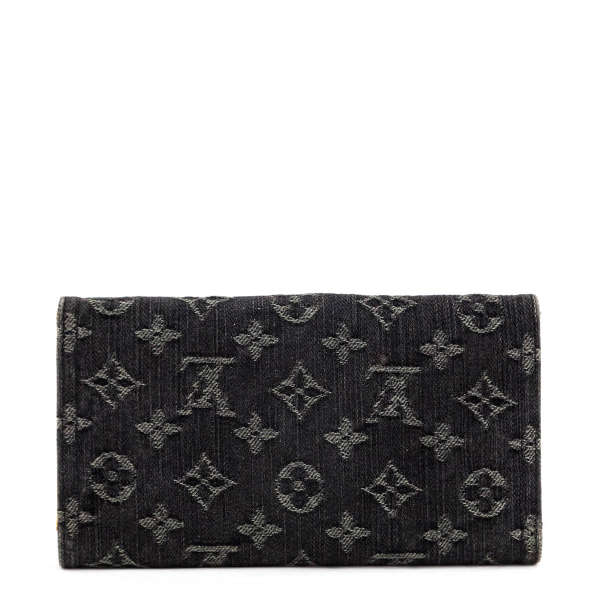 Louis Vuitton Black Monogram Denim Amelia Wallet - Preowned LV Wallets