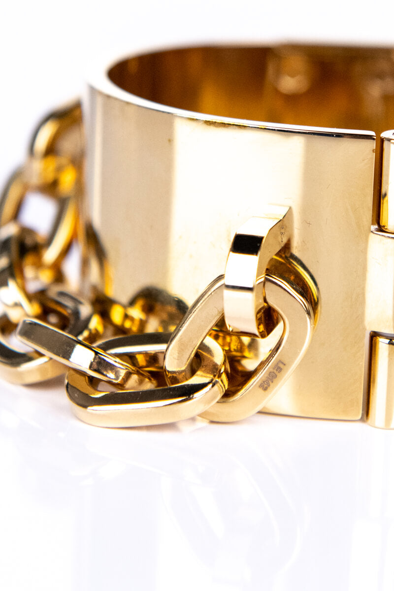 Louis Vuitton Gold-Tone Lock Me Manchette Cuff Bracelet