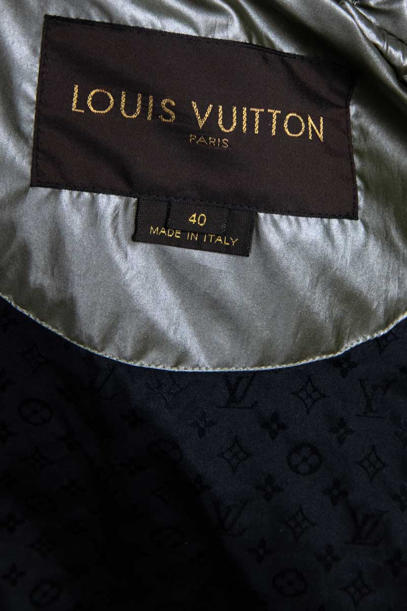 Louis Vuitton Metallic Green Hooded Puffer Jacket - Shop Preloved CA